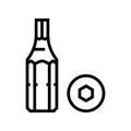 allen wrench screwdriver bit line icon vector illustration