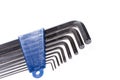 Allen wrench. Set of hex wrenches on a white background Royalty Free Stock Photo