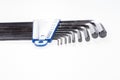 Allen wrench. Set of hex wrenches on a white background Royalty Free Stock Photo