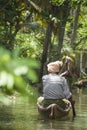 ALLEPPEY, KERALA, INDIA - AUGUST 16, 2016: Unidentified indian p Royalty Free Stock Photo