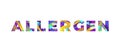 Allergen Concept Retro Colorful Word Art Illustration