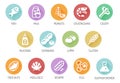 Allergen Food Major Allergy Icons Royalty Free Stock Photo