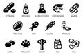 Allergen Food Major Allergy Icons Royalty Free Stock Photo