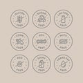 Allergen free icons set. Vector illustration