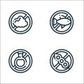 Allergen free products line icons. linear set. quality vector line set such as soy free, drink, no fish Royalty Free Stock Photo