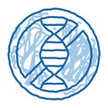 Allergen Free Sign Genome doodle icon hand drawn illustration
