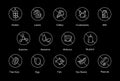 Allergen Icons. Food Allergy Warning & Dietary Restriction Symbols Royalty Free Stock Photo