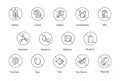 Allergen Icons. Food Allergy Warning & Dietary Restriction Symbols. Circular Icons. Royalty Free Stock Photo