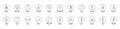 Allergen line icon set. Soybean nut celery, corn, milk, honey spicy, sugar alcohol, gluten mustard, gmo sesame, lactose