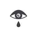 Allergic eye cry, tear vector icon