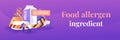 Food allergy concept banner header