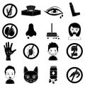 Allergies icons set