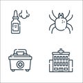 Allergies line icons. linear set. quality vector line set such as hospital, first aid kit, mite