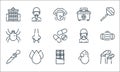 Allergies line icons. linear set. quality vector line set such as air pollution, chocolate, eye dropper, peanut, trans fat, mite,