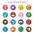 Allergies long shadow icons