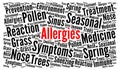 Allergies word cloud concept