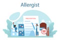 Allergist concept. Disease with allergy symptom, medical allergology
