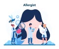 Allergist. Disease with allergy symptom, medical allergology