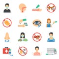 Allergy Icons Flat Set Royalty Free Stock Photo