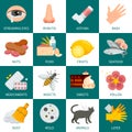 Allergy Icons Set Royalty Free Stock Photo