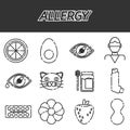 Allergy icons set Royalty Free Stock Photo