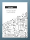 Allergy - line design brochure poster template A4