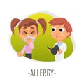 Allergy medical concept. Vector illustration.