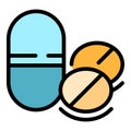 Allergy pills icon color outline vector Royalty Free Stock Photo