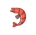 Allergy on Seafood, Isolated Icon of Allergen