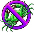 vector Allergy seafood prohibited icon on white background.