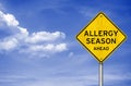 Allergy Season ahead road sign warning Royalty Free Stock Photo