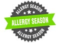 allergy season sign. allergy season round isolated ribbon label. Royalty Free Stock Photo