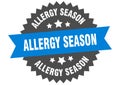 allergy season sign. allergy season round isolated ribbon label. Royalty Free Stock Photo