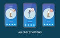 Allergy Symptoms Smartphones Set