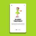 Allergy Treatment And Woman Healthcare Vector