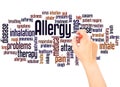 Allergy word cloud hand writing concept