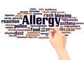 Allergy word cloud hand writing concept Royalty Free Stock Photo