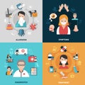 Allergy 2x2 Icons Set Royalty Free Stock Photo