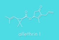 Allethrin pyrethroid insecticide. Synthetic analog of chrysanthemum flower chemical. Often used against mosquitos. Skeletal.