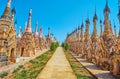 The alley among ancient stupas, Kakku Pagodas, Myanmar