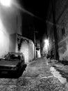 Alley in black white Royalty Free Stock Photo