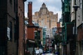 Alley and buildings in Center City, Philadelphia, Pennsylvania Royalty Free Stock Photo