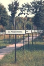 Alley in Chernobyl with the names of the settlements that were evacuated in connection with radioactive pollution