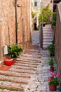 Alley in Chiusdino medieval village Royalty Free Stock Photo