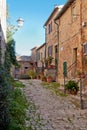 Alley in Chiusdino medieval village Royalty Free Stock Photo