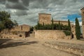 Alley with stone walls and old building at Trujillo Royalty Free Stock Photo