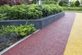 Alley cover with color carpet in the park