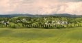 Alley with cypress trees near Siena, Crete Senesi, Tuscany, Italy Royalty Free Stock Photo