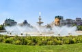 Alley of fountains in Bucharest, Romania.