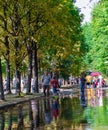 Alley in Gorky Park in Moscow